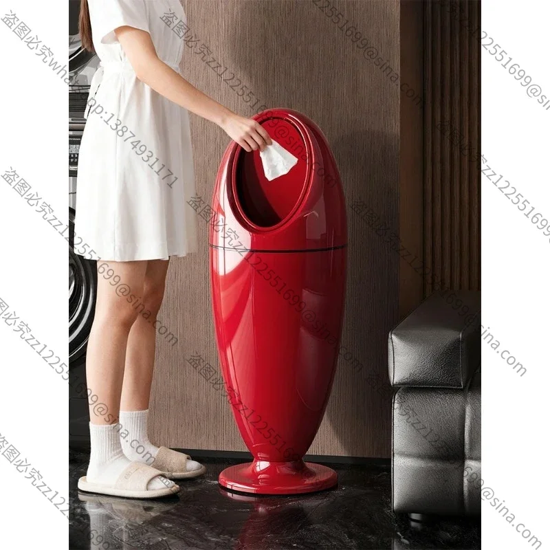 Suitable for Living Room Trash Can Household Light Luxury High-end Creative Bedroom Kitchen High Foot High Value New Large