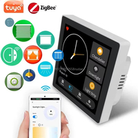 Tuya Smart Home Multiple Zigbee Control Panel LCD Touch Screen 3 Gang Smart Switch Zigbee Gateway Alexia for Home Voice Command