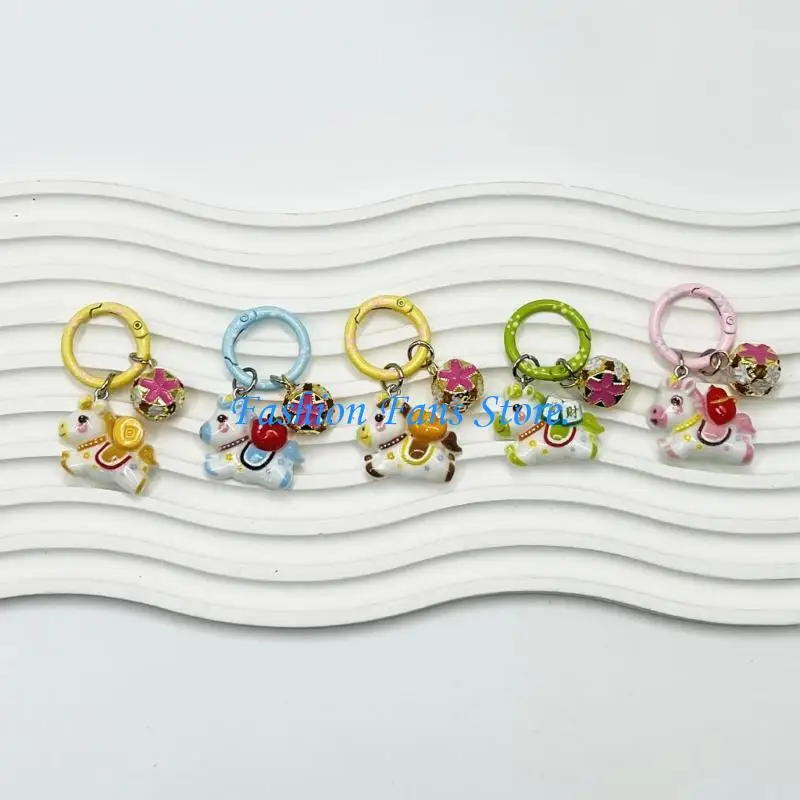 Delightful Little Horse Ring Includes A Jingling Compact And Eye Catching Design Elegant Keyrings Pendant