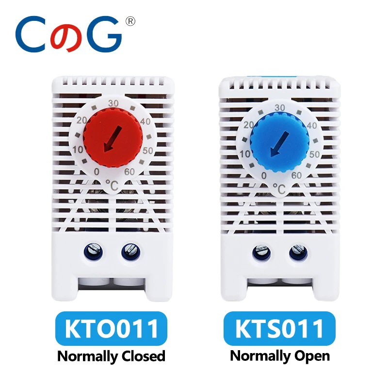 CG KTO011 KTS011 NC/NO Cabinet Temperature Controller 0-60℃ DIN Rail Mechanical Thermoregulator Compact Bimetallic Thermostat