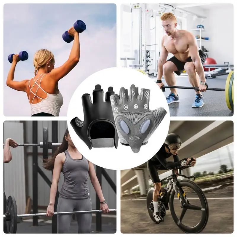 Workout Gloves Men Fitness Gloves Weightlifting Gloves Fingerless Lifting Gloves Breathable Exercise Gloves Full Palm Protection