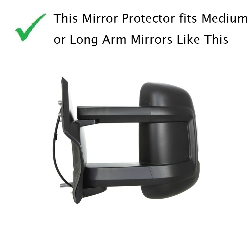 1Pair Long Arm Rearview Mirror Protectors Cover For Fiat Ducato Peugeot Boxer Relay White Caravan Parts Mirror Protectors Guards