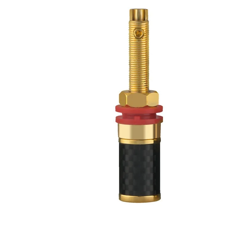 For HIFI Audio Gall Machine/power Amplifier Carbon Fiber Pedicle Copper Gold-plated Terminal, Long Column Solder-free