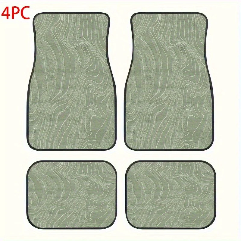 Wave Pattern, Dynamic Cabin: 4pcs Wave Pattern Car Floor Mats, 2D Flat Details Wave Texture, Stylish Design Brightens Lively Int
