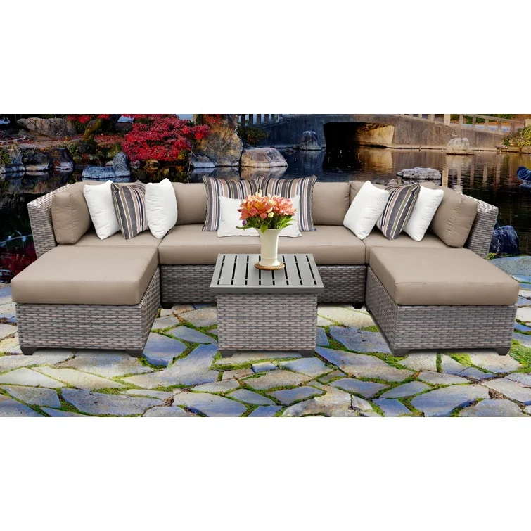 Custom UV Resistant PE Rattan Garden Set Patio Furniture Outdoor Sofa Set