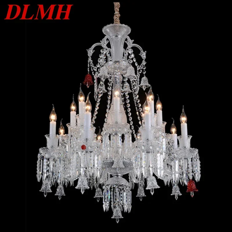 

DLMH Luxurious Style Crystal Pendant Lamp European Candle Lamp Art Living Room Restaurant Bedroom Villa Chandelier