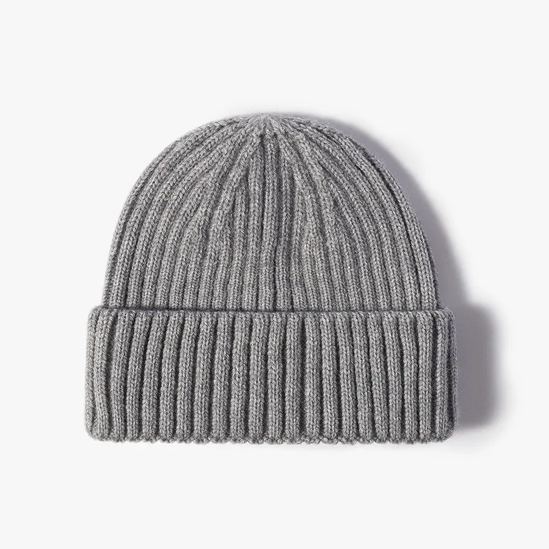 Korean Style Short Beanie Unisex Warm Knit Hat Round Top Vintage Casual Outdoor Skull Cap Knitted Hat Female Cheap Beanie Cap