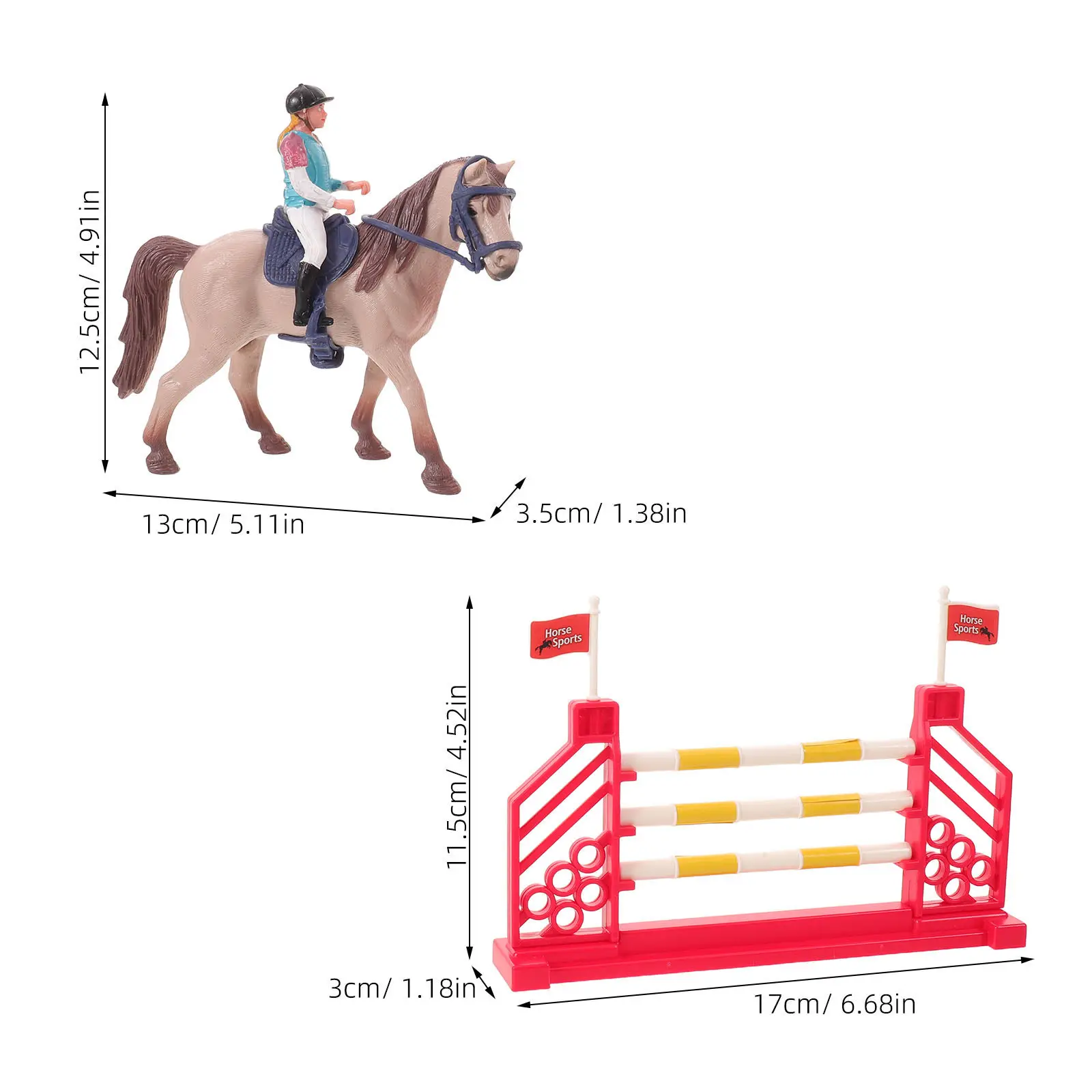 Realistic Equestrian Rider Horse Statue Lifelike Competitive Racing Decor Desktop Office Study Home Club Display Animal Ornament