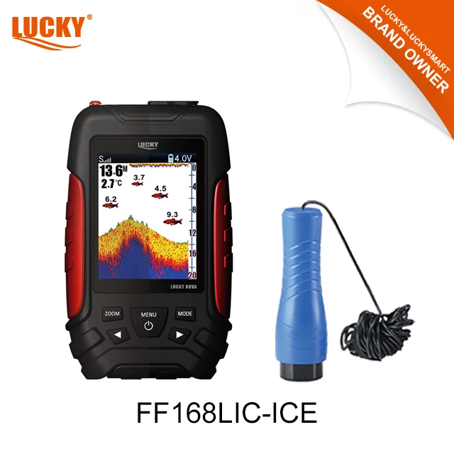 Lucky Portable Fish Finder FL168LiC-Ice 2.8 Inci 3.7V Baterai Lithium-Ion Tampilan Dot-Matrix Berwarna dengan Tipe Memancing di Es