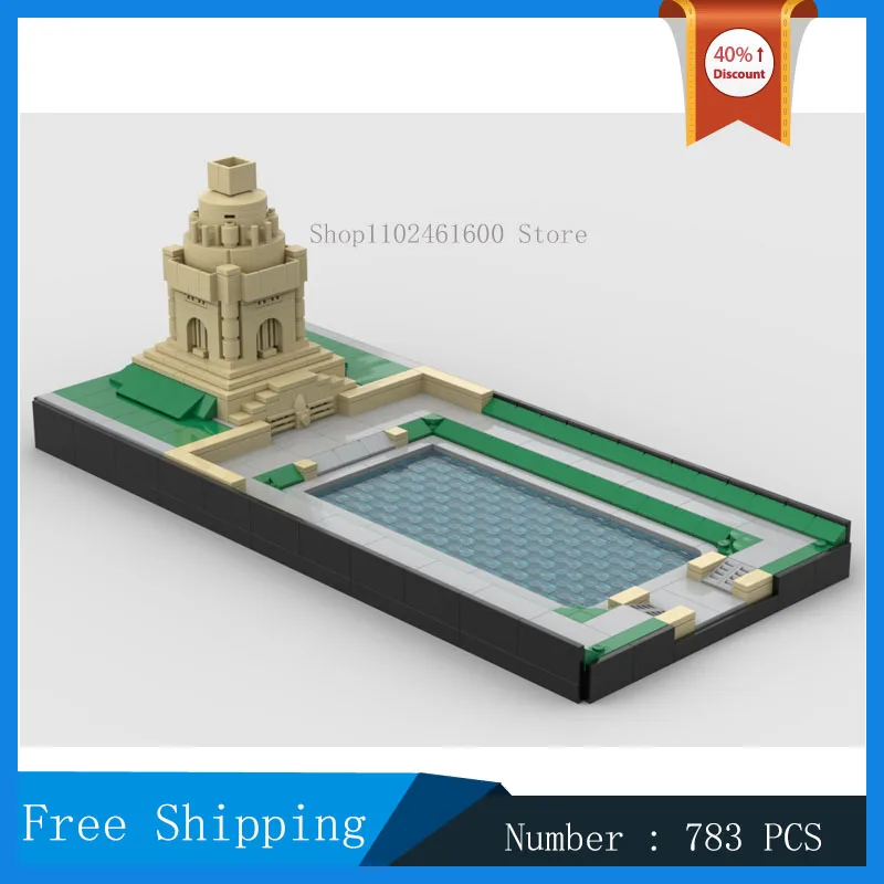 MOC City Monument 1:800 Model Building Block Assembly Statue 1:400 Church Architectural Street Scenery Collection Toy Gifts