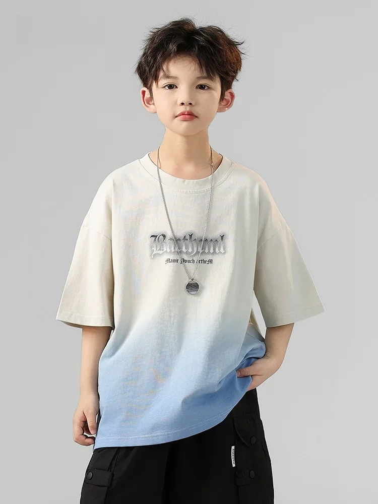 t-shirt-a-manches-courtes-pour-garcons-cresry-en-coton-pur-teint-haut-d'ete-tendance-pour-enfants-style-coreen-melange-coton-et-polyester