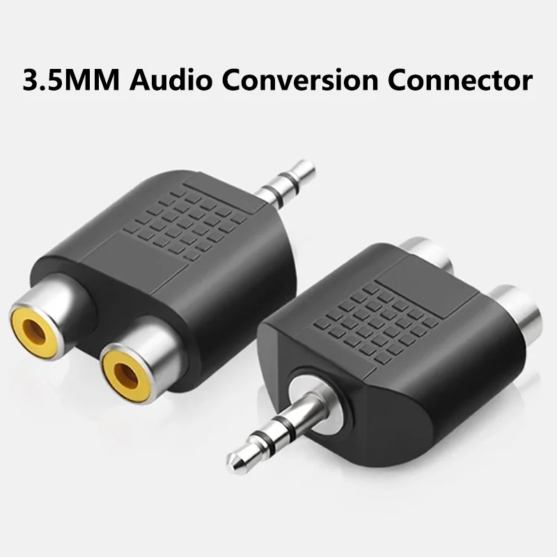 5/20PCS Y Splitter 3.5 mm Jack Male to 2 RCA Female Stereo Audio Cable Adapterfor Computer Speaker Earphone Headphone Connector