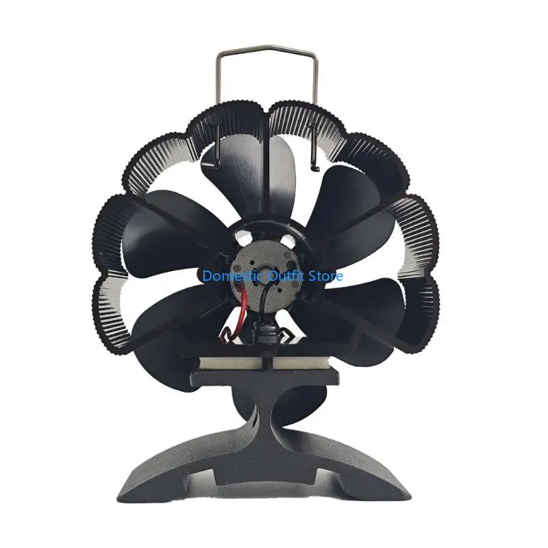

Stove Fan Black Fireplaces 6 Leaves Heat Powered Stove Fan for Wood Burners 68TC