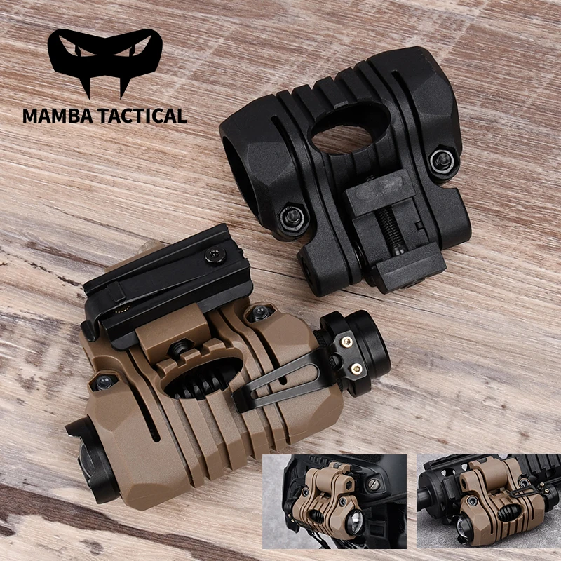 Tactical Mini Helmet Flashlight With Mount Adapter Rail Clamp Holder Outdoor Light Adjustable signal light source Black/Tan