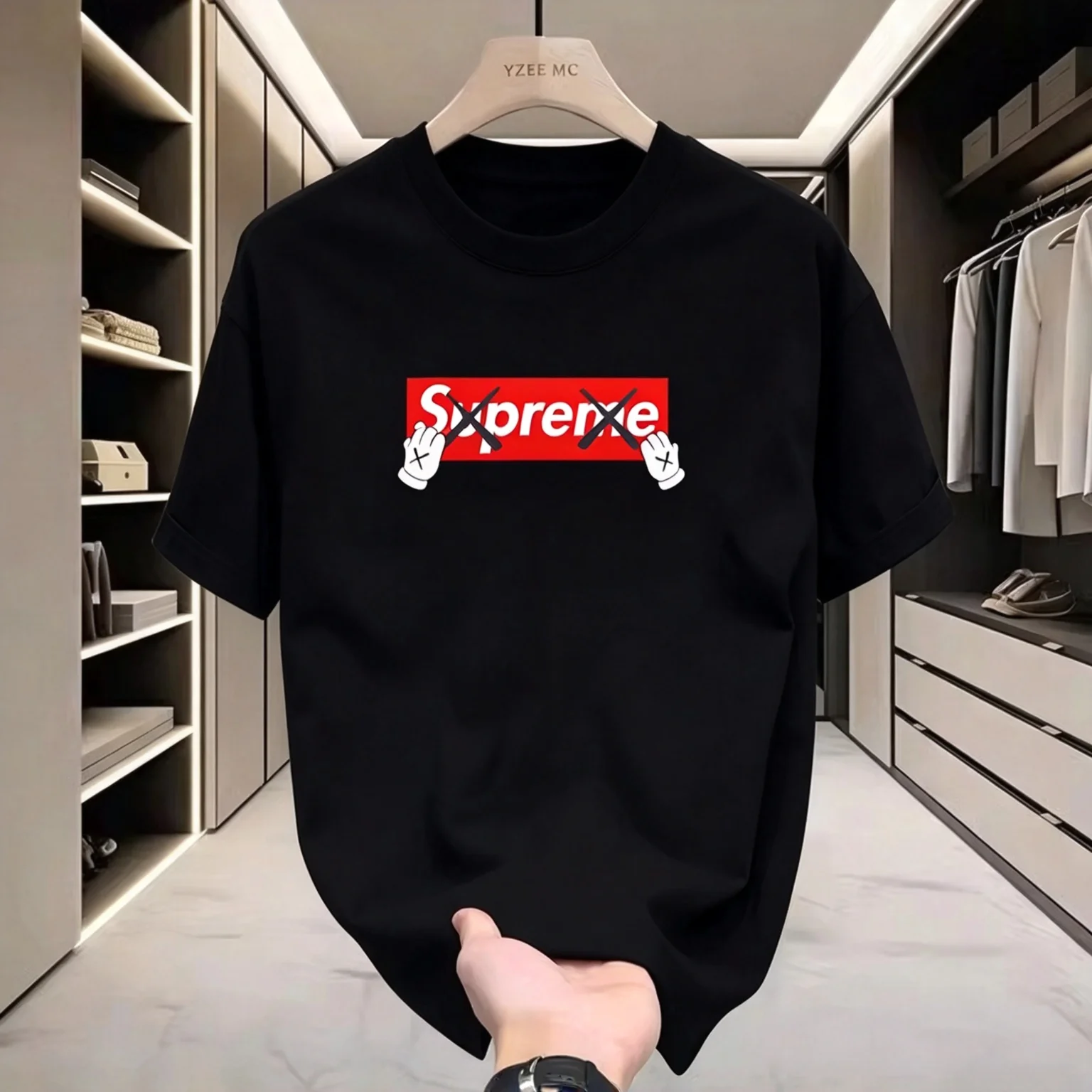 2026 New Sport Pop Family Matching Oversized Unisex T Shirt Streetwear Cartoon Hand Box Graphic Tee Hip Hop Short Sleeve Tops