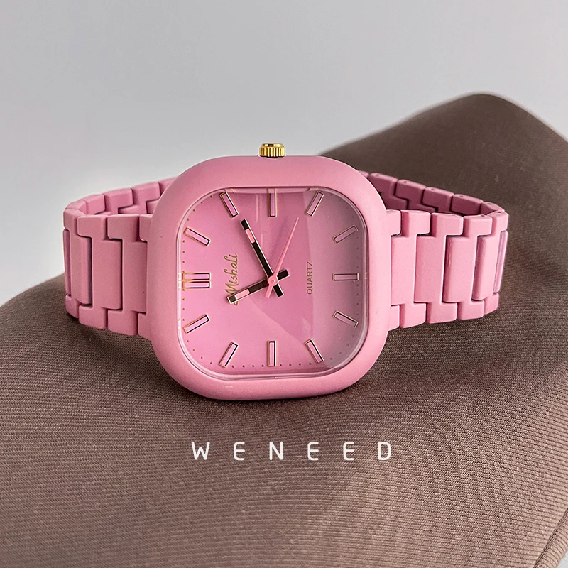 Creative and Fashion Silicone Large Dial Quartz Watch for Women\'s Korean Candy Colored Waterproof SteelWatch Relogios Femino