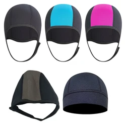 Rubber Flexible Solid Color Neoprene Swimming Cap For Adults Swimwear Equipment For Man Women 2.5mm Thicken Diving Hat
