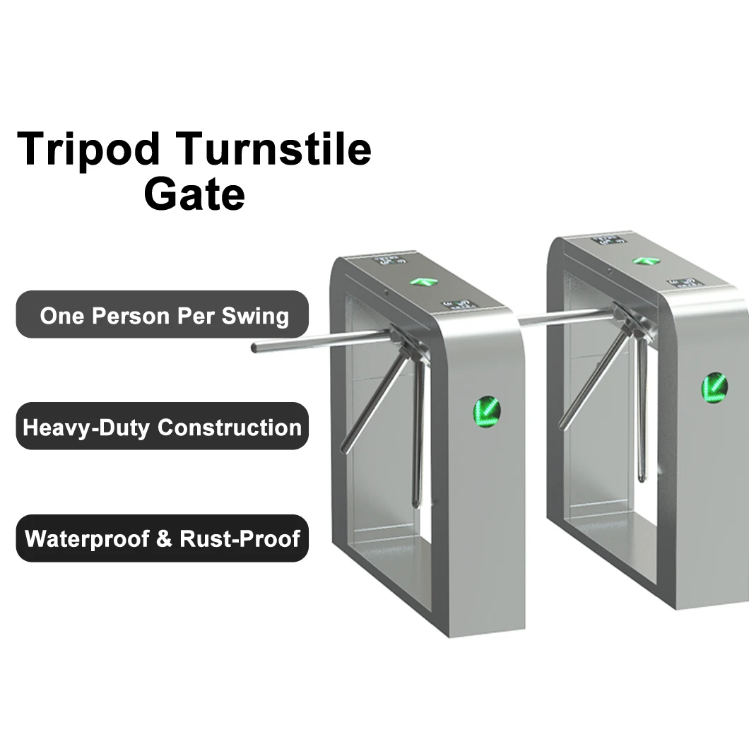 Office Building School Premium 304 Stainless Steel Automatic Access Control Entrance/Exit System Tripod Turnstile