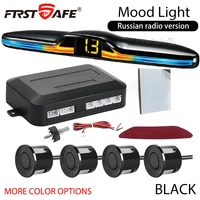 Sensor de Aparcamiento LED para Coche, 4 Sondas, Pantalla Retroiluminada de 120 mm, Transmisión de Voz en Ruso, Radar de Marcha Atrás, Accesorios de Seguridad para Automóviles