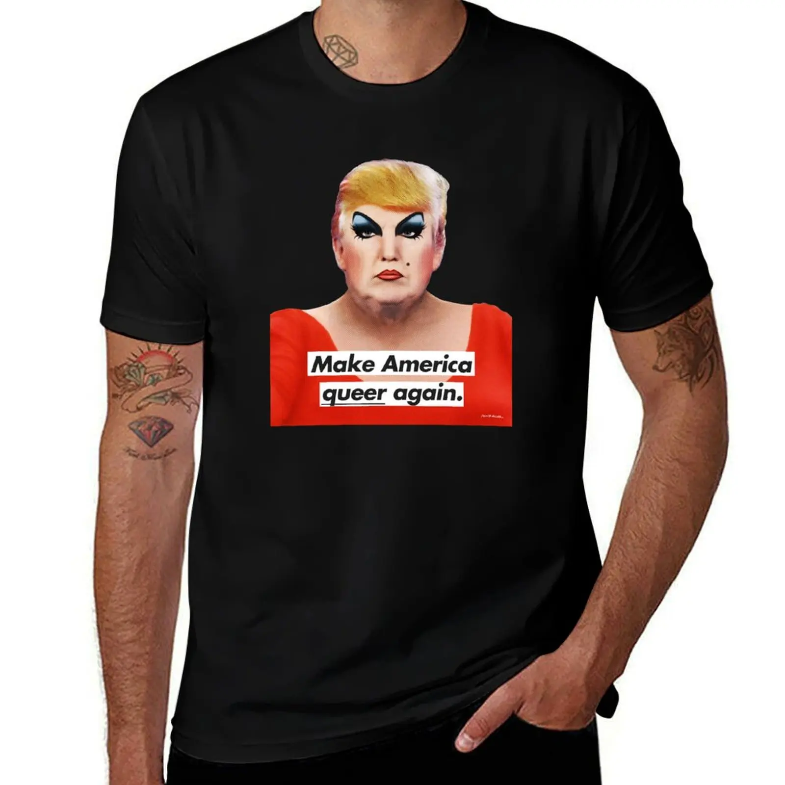Make America Queer Again T-Shirt Sports Casual Short Sleeve Cotton Tee