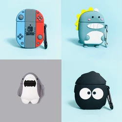 For XiaoMi Redmi Buds 4 Cover Shell,New 3D Cute Cartoon Shark/Dinosaur/Game/briquettes Earphone case Shockproof With Hook