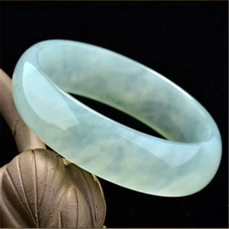 

Quantity discount Cream Xiuyan Jade Bracelet Ice-like Floating Flowers Water-Foam Jade Women's Jade Bracelet Wholesale Jade