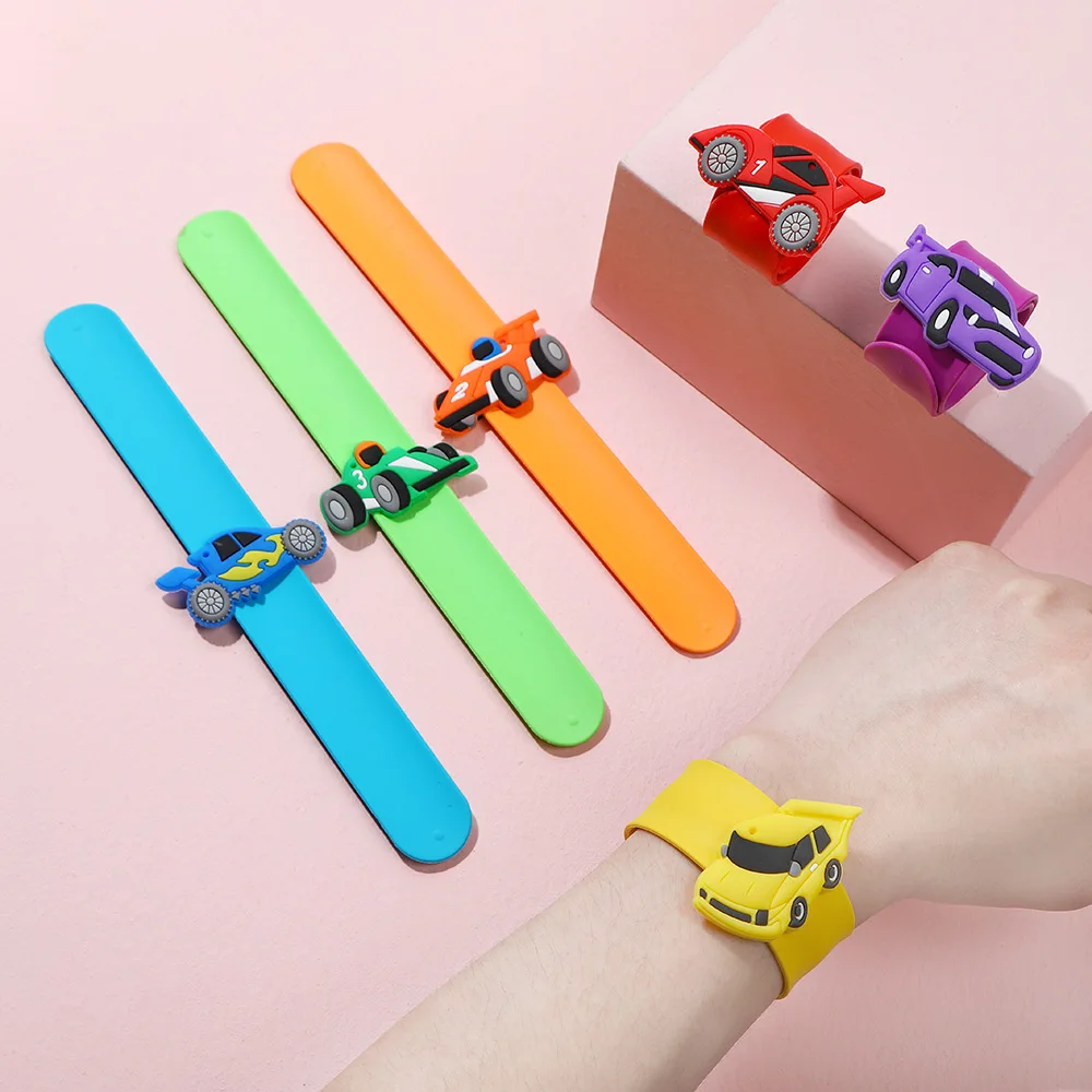 Kid Children Girl Boy Pure Color Car Track Wristband flessibile Wrap Slap bracciale Enfant Bangle Gift Favors