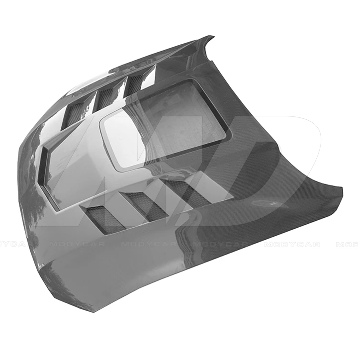 

Carbon Fiber Hood With Glass for 2015-2017 Ford Mustang