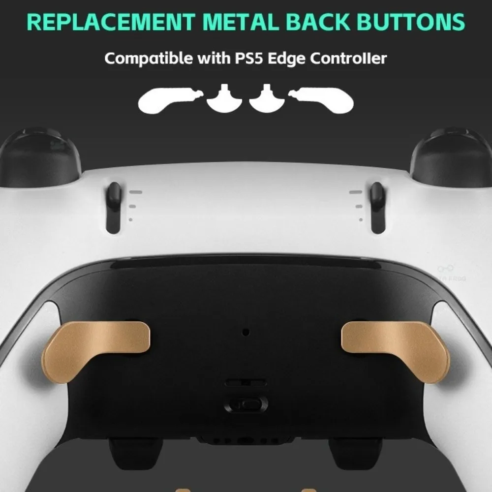 4pcs/Set Metal Controller Paddles Replacement Buttons Colorful Design Back Paddles Durable Back Key for PS5 Edge