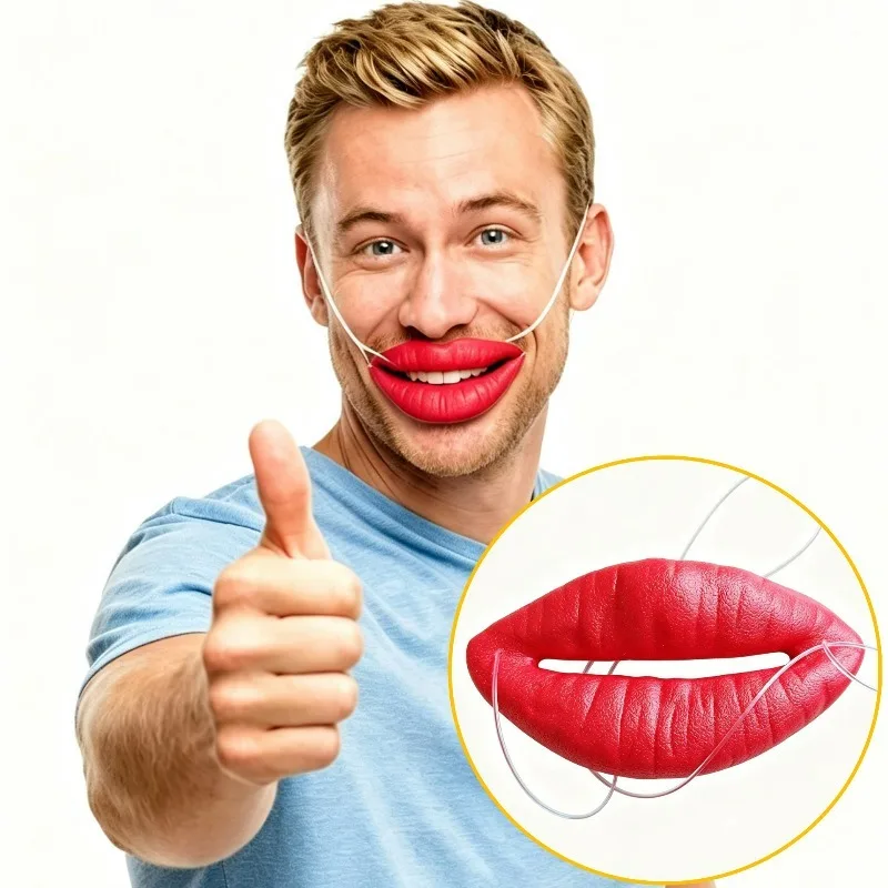 1/5Pcs Halloween Big Lip Prop Red Lips Masks for Women Men Funny Sausage Mouth Decor Facial Cover Latex Photo Big Mouth Props