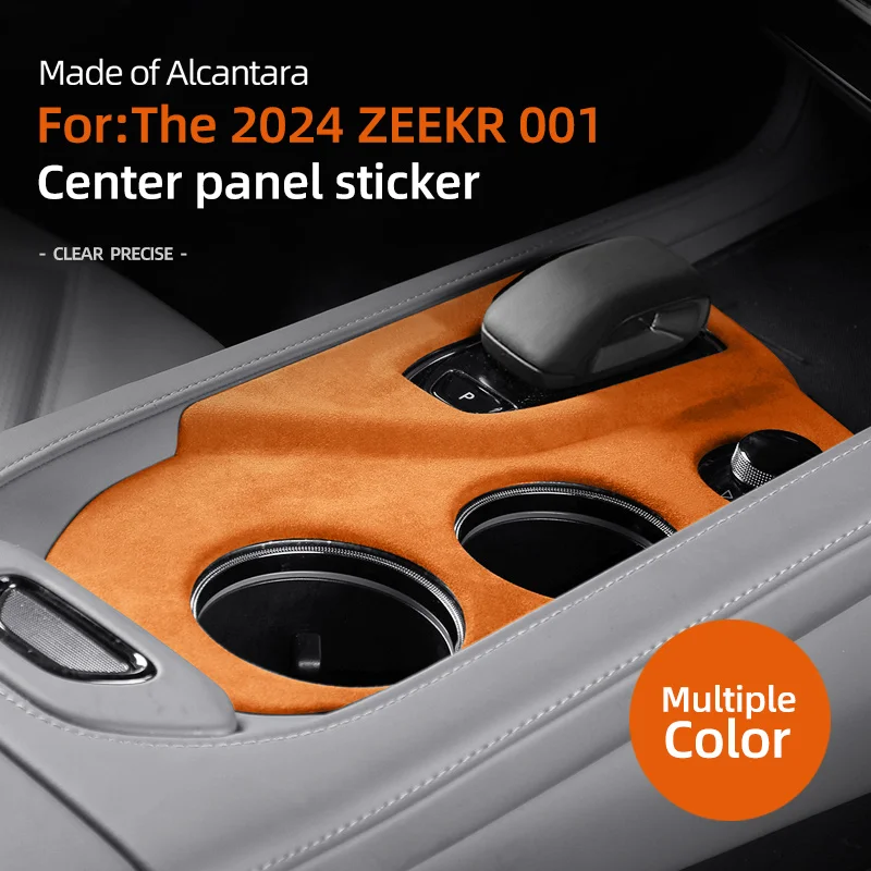 For ZEEKR 001 2024 Car central control gear shift panel frame sticker Alcantara suede car Water cup panel sticker accessories