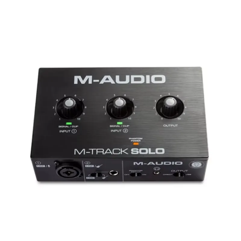 M-AUDIO M-Track SOLO professional sound card 2-Channel USB recording interface with Crystal Preamp for Mac and PC