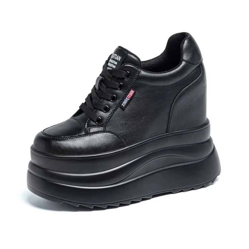 

Новые женские ботильоны на платформе с каблуком-танкеткой, 13 см, белые, с кружевом, из сетчатой кожи, модные кроссовки-ботинки на высокой подошве, весенние