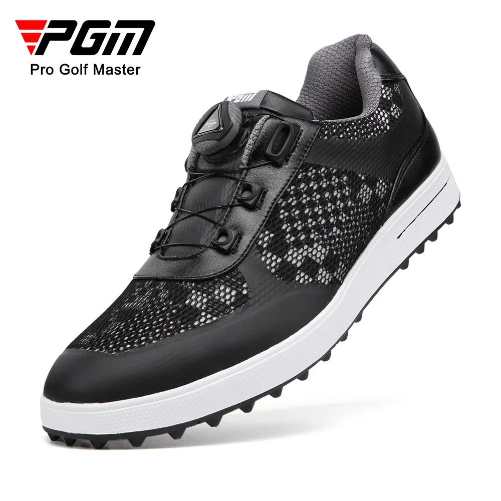 

PGM Men Golf Shoes Knob Shoelaces Anti-side Slip Waterproof Men's Sports Shoes Black Sneakers