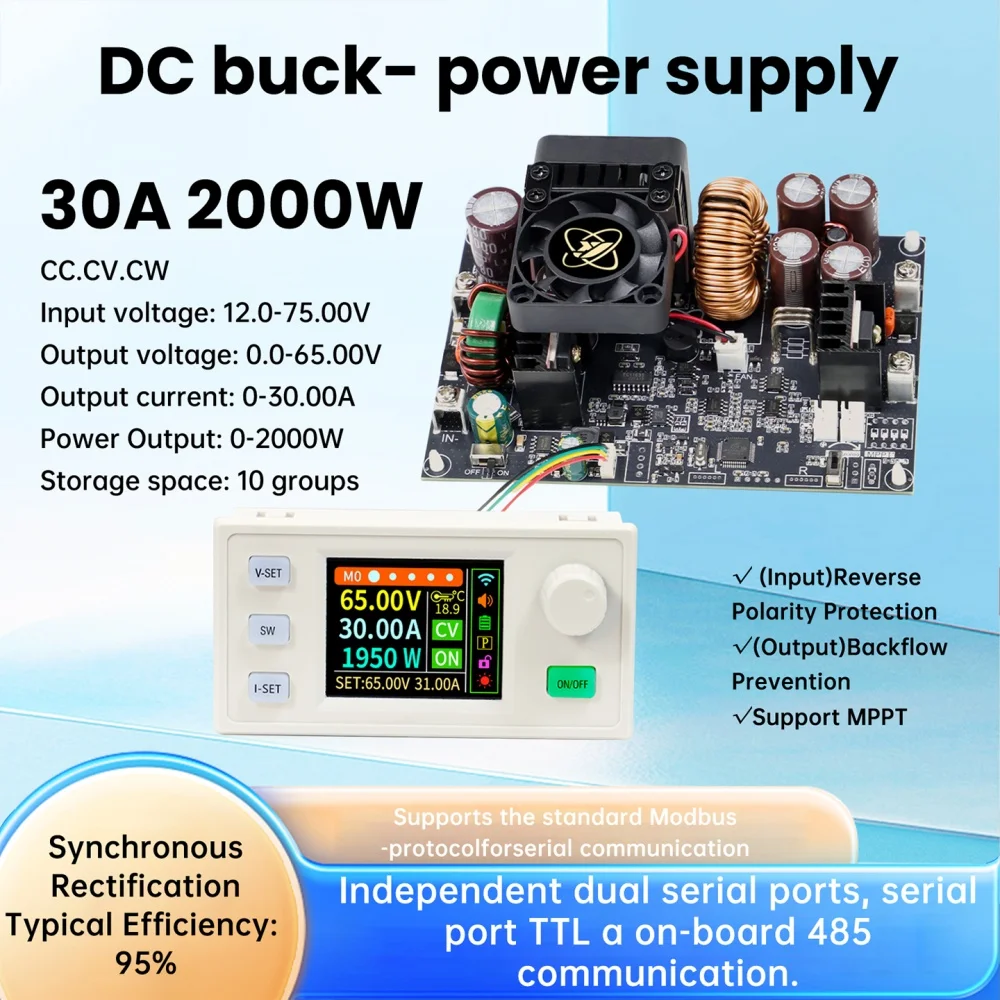

XY6530S XY6550S 2000W 3250W CNC DC Adjustable Voltage Reduction Power Supply Constant Voltage And Current Module