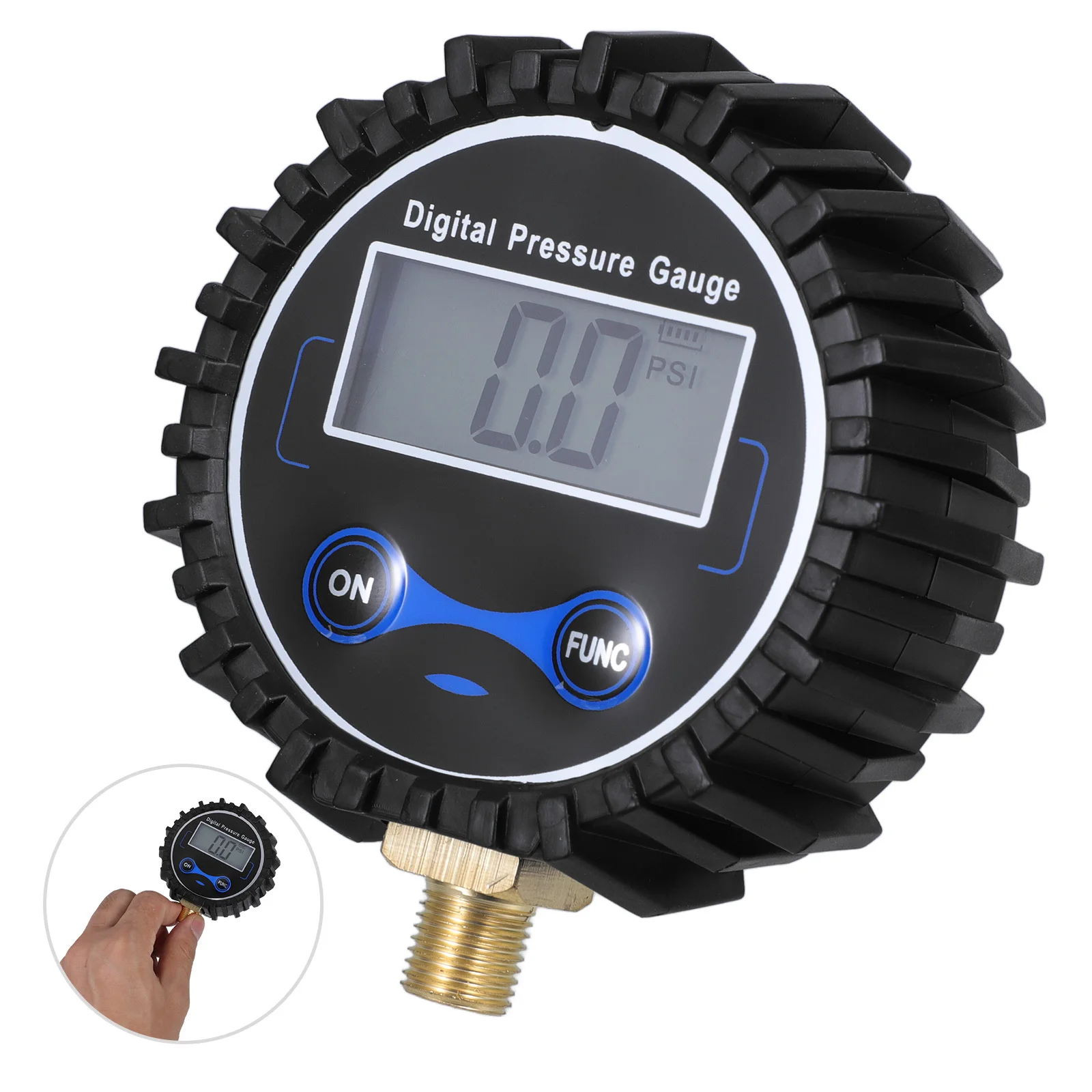 

Цифровой манометр в шинах, портативный светодиодный дисплей, видимый измеритель давления в шинах при слабом освещении для автомобилей, насадки для воздушного компрессора