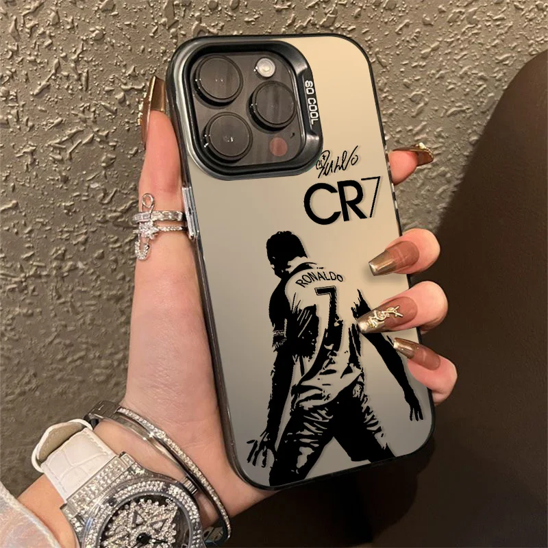 Football Phone Case For C-cR7-R-Ronaldos Phone Case For Apple iPhone 16 15 14 13 12 11 XS X XR mini Pro Max Plus Colorful Cover