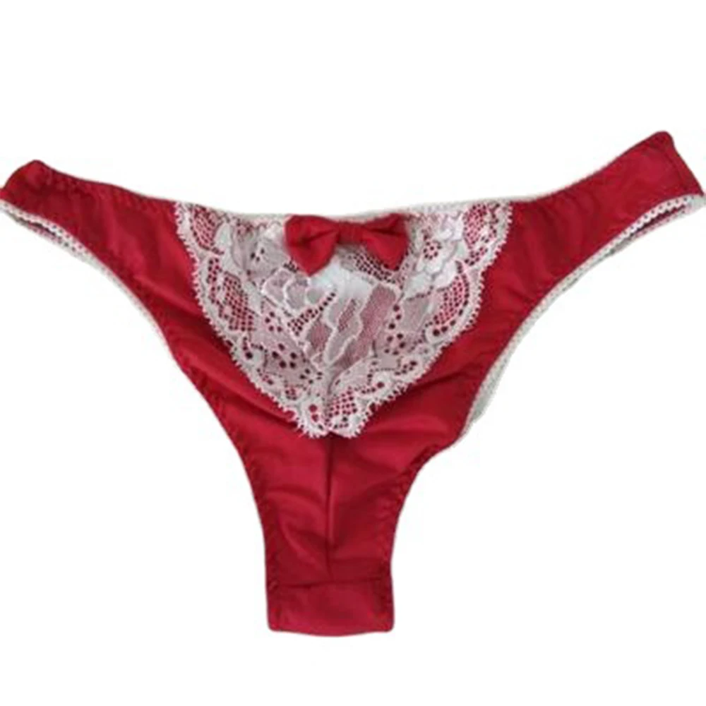 Men Lace G-string T-back Thongs Transparent Sexy Underwear Sissy Low-Rise Bikini Briefs Male Sexy Breathable Panties Underpants