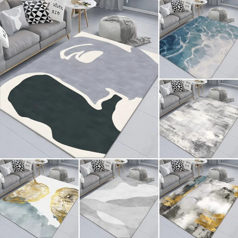 

Современный ковер с абстрактным узором для гостиной, журнальный столик, коврик для дивана, одеяло для офиса, покрытый большой напольный коврик для ванной комнаты