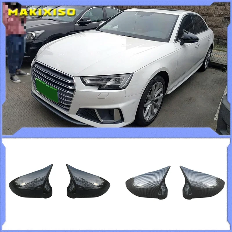 

For Audi A4 A5 B9 Side Mirror Caps (Carbon Look) 2017 2018 2019 S4 S5 RS5 allroad Quattro replace Covers