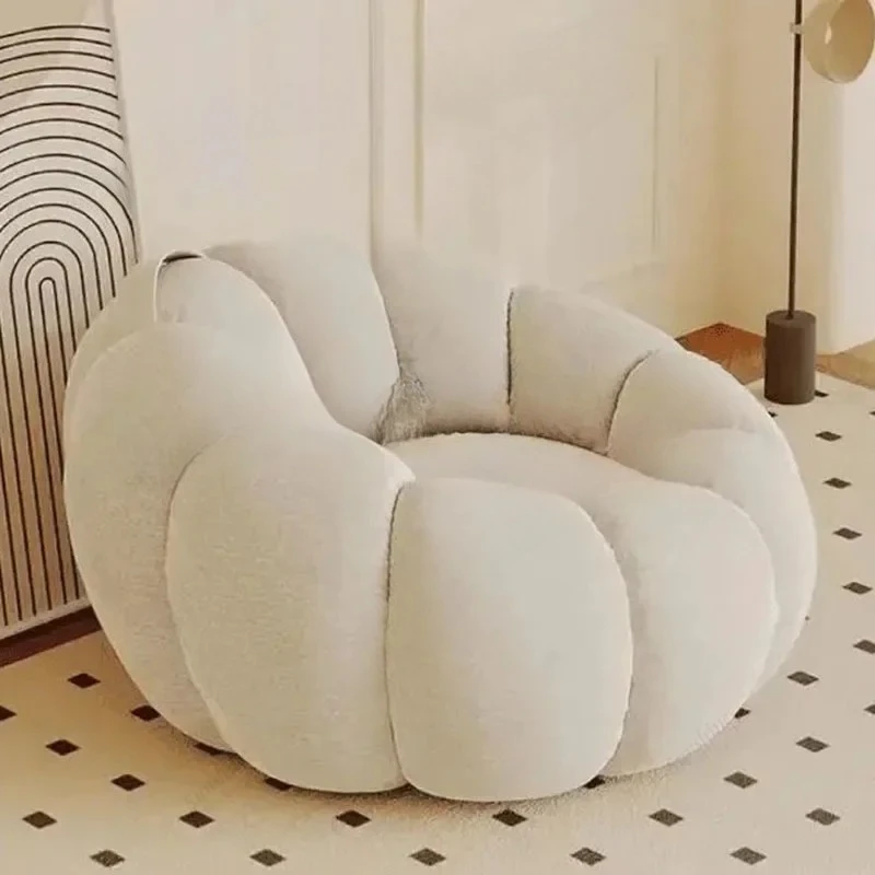 White Cream Living Room Chairs Throne Design Luxury Aesthetic Decoration Low Chairs Comfortable Fauteuil Postmodern Furniture  F