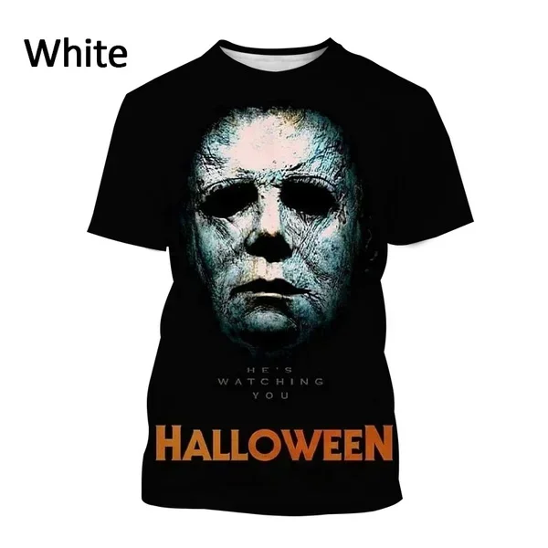 Newest Personality Horror Movie Thriller Casual Halloween Michael Myers 3D T-Shirt Hip Hop Punk Street T-shirt Top