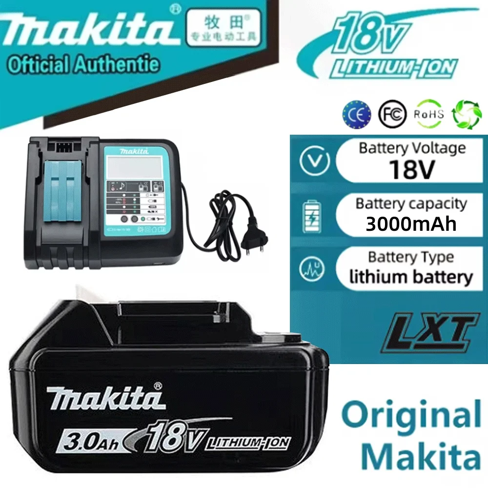 

High-Performance Makita 18V 3.0Ah Li-ion Battery Pack BL1860B - Compatible with 18V Cordless Tools,Fast Recharge, BMS Protection