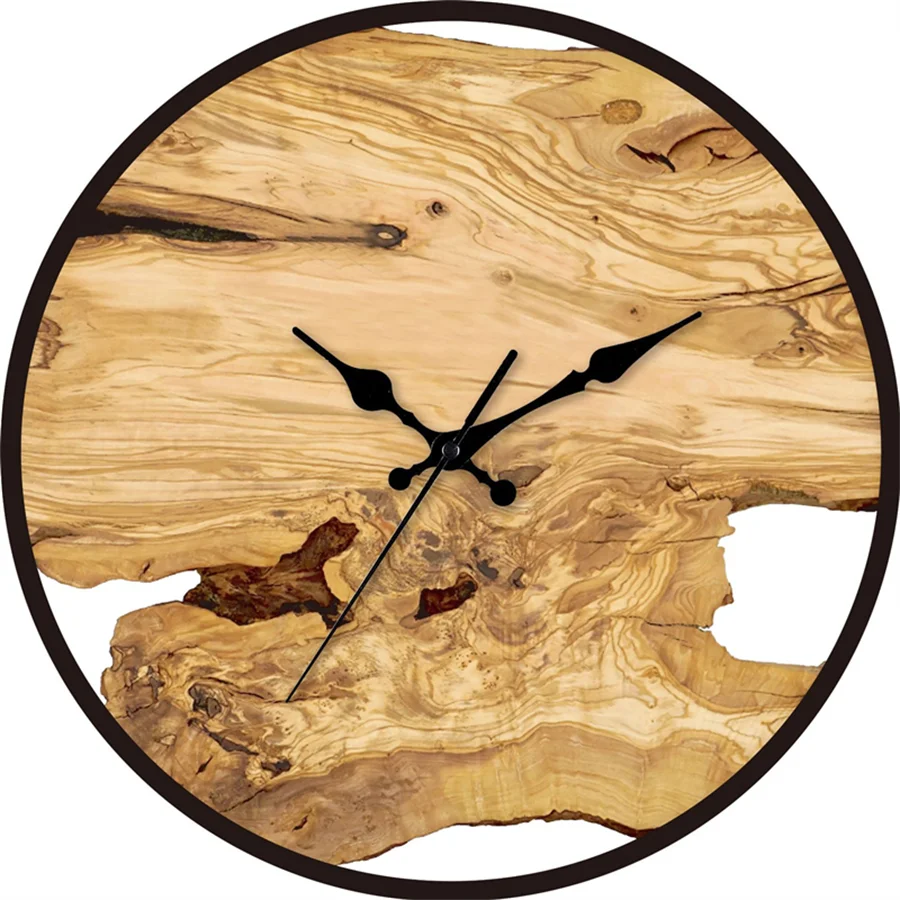 Acrylic Wood Grain Wall Clocks Brief Home Hanging Clock Minimalist Design Living Room Art Wall Watch Home Decoration