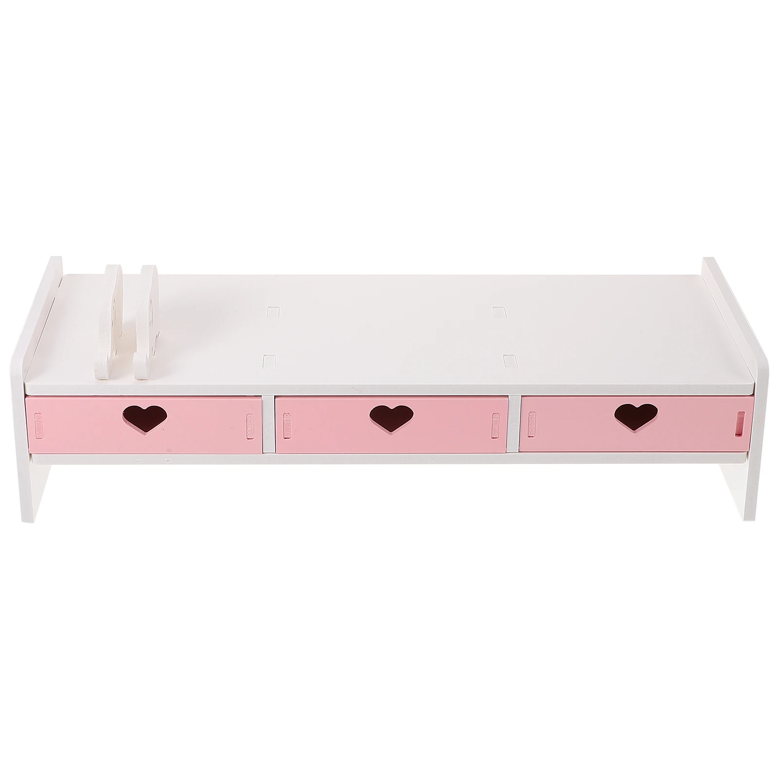 

1pc Monitor Riser Stand Desktop Pink Wali Office Durable PVC Wood Plastic Smooth Capacity Environmental Friendly