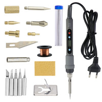 60W/90W 7 in 1 Wood Embossing Burning Carving Pyrography Pen Kit Adjustable Temperature Soldering Iron Hand Operated Tools Set