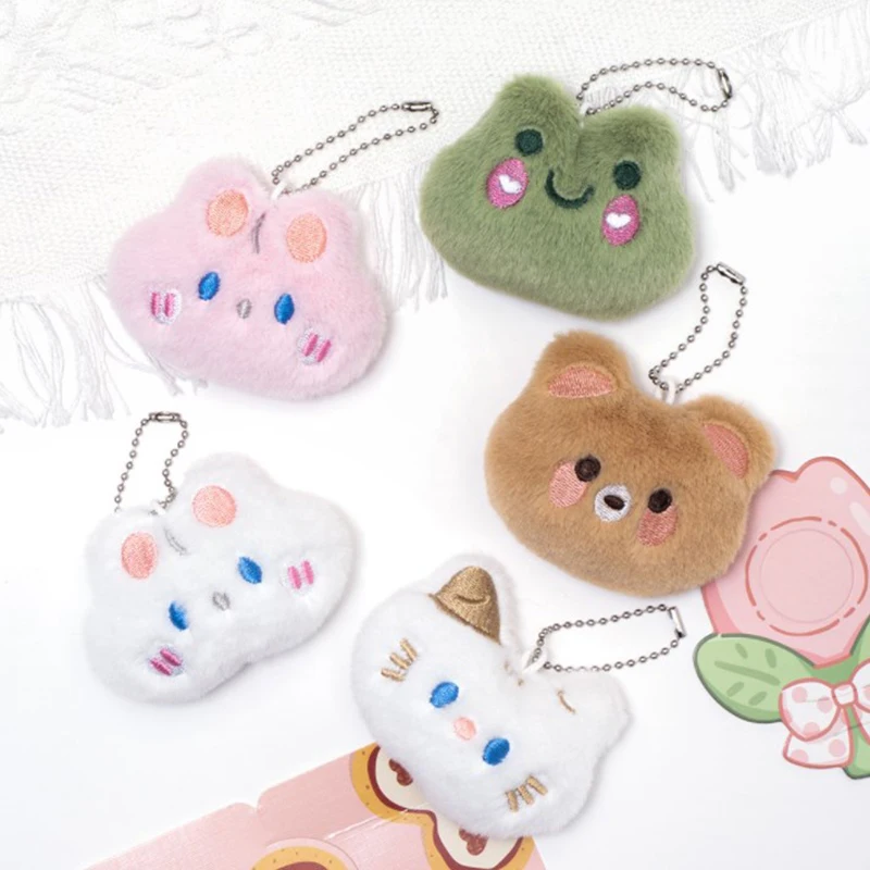 

Cartoon Plush Doll Brooch Anime Plushie Soft Stuffed Keychain Pendant Little Rabbit Cat Bear Frog Animal Diy Accessories Gifts
