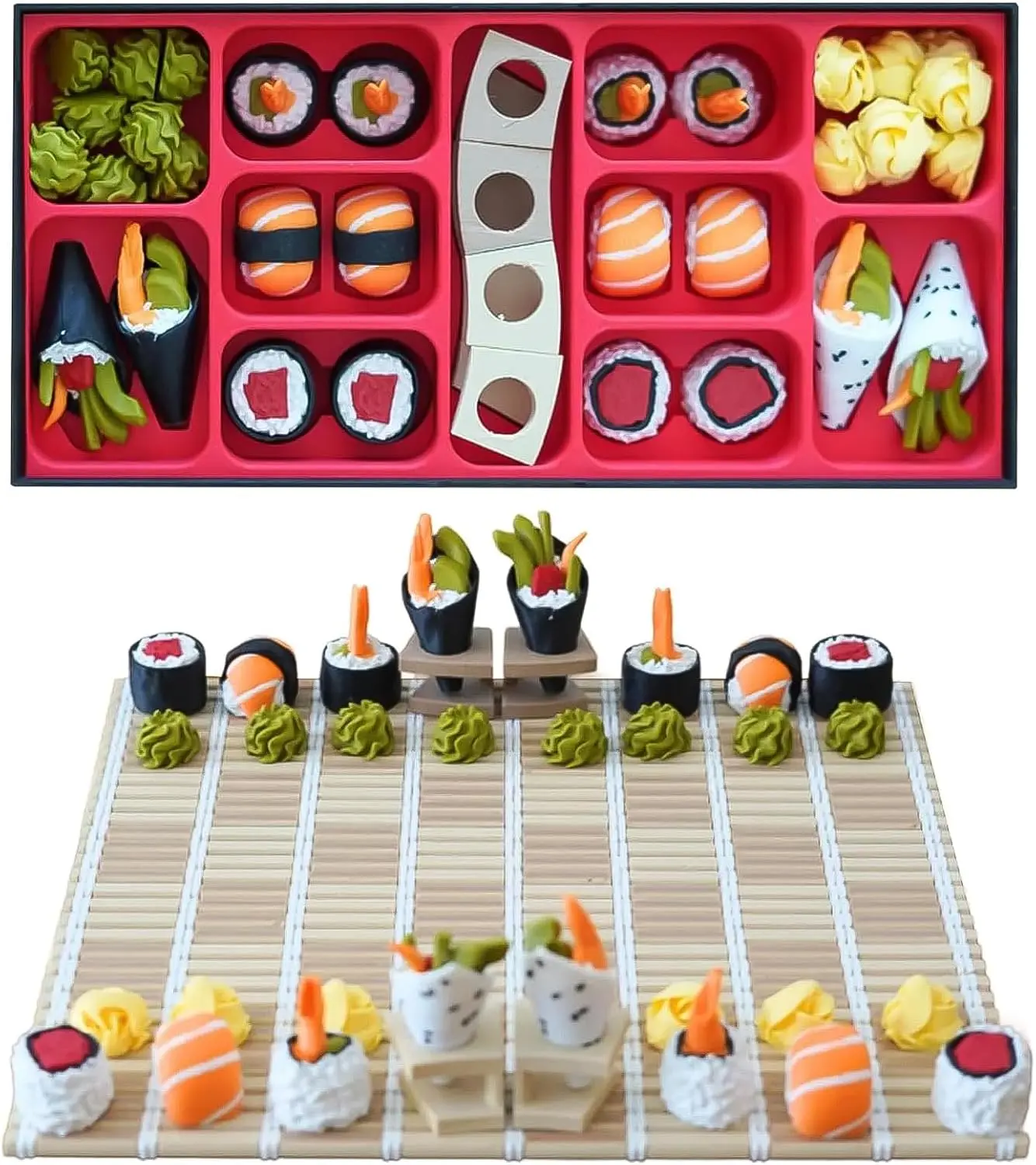 

Sushi Chess Set - 3D Printed Sushi Themed Board Game with Folding Board