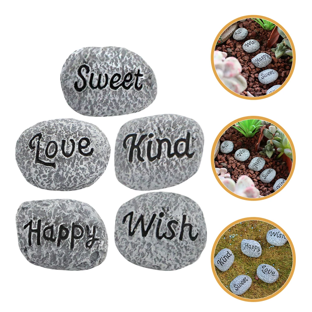 5 pezzi set di pietre in resina mini bonsai decor ciottoli all'aperto L scaping giardino acquario vaso artigianale pietre creative per acquario