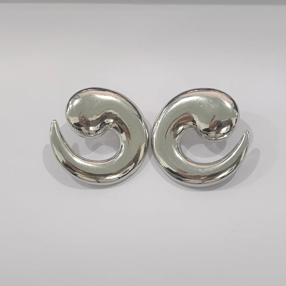 Metal Abstract Swirl Hoop Earrings, Bold Jewelry for Women, Fashion Accessory for Parties & Special Occasions 2025 New Style
